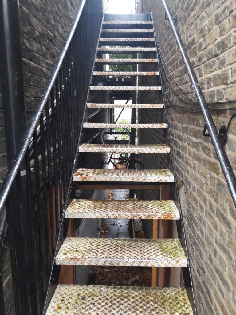 Existing steel staircase